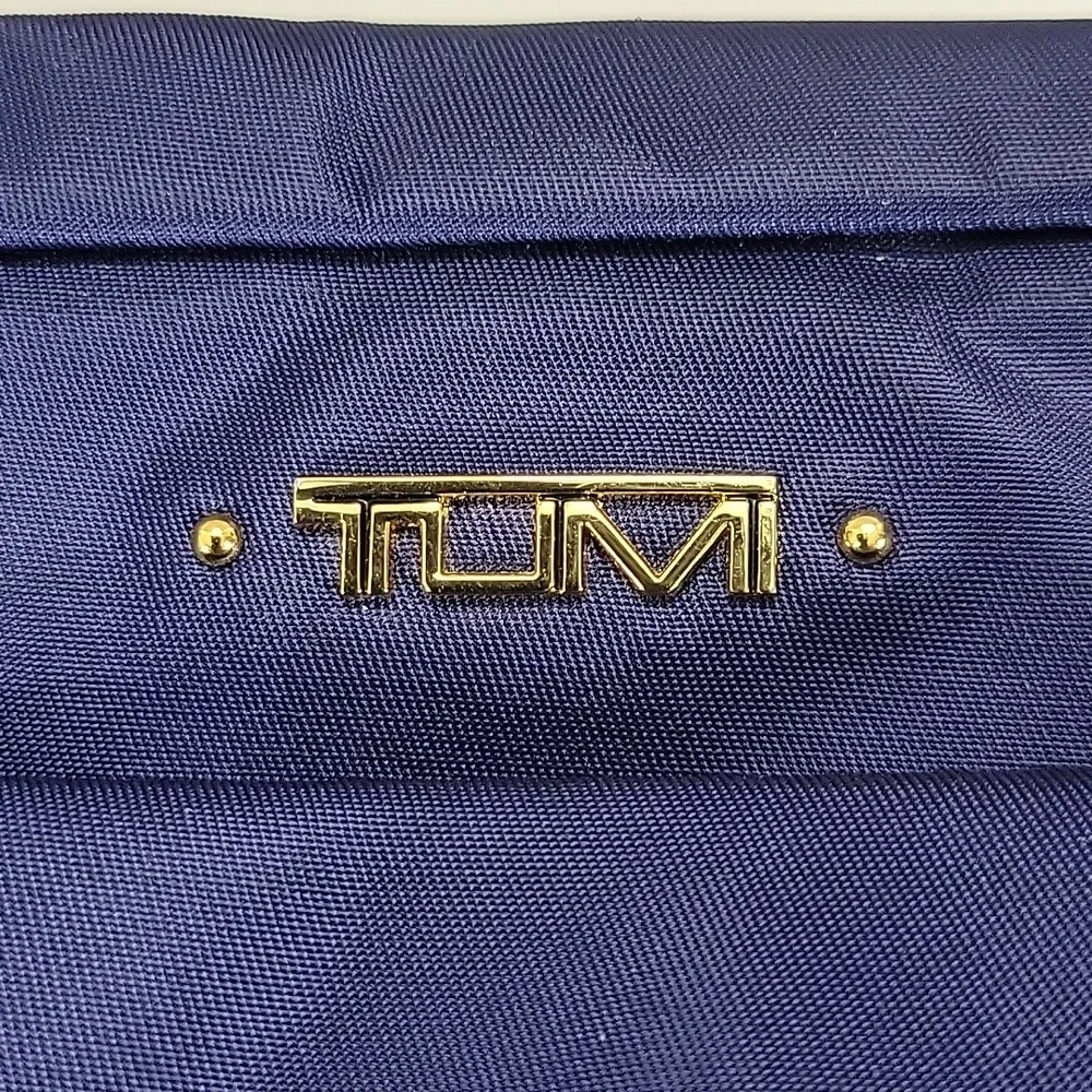 Tumi Blue Nylon/Leather Business Tote Bag
